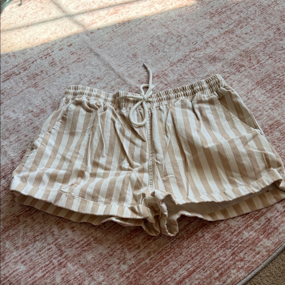 F21 Striped Tan Women's Shorts